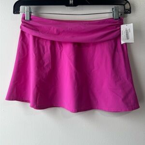 New Karla Colletto Ruched Waistband Skirt Swim Coverup Purple A Line St…
